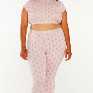 Savage X Fenty Pink Patterned Crop Top & Leggings Set